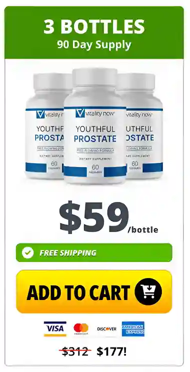 Youthful Prostate 3 bottles pricing